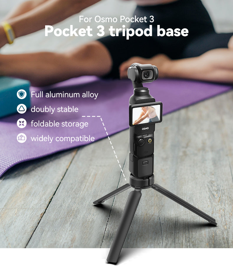 Trípode de Aluminio Telesin para Cámaras GoPro, DJI Osmo, Insta360