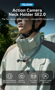 Soporte de cuello magnético 2 en 1 para cámaras de acción y smartphone 2.0 - TELESIN