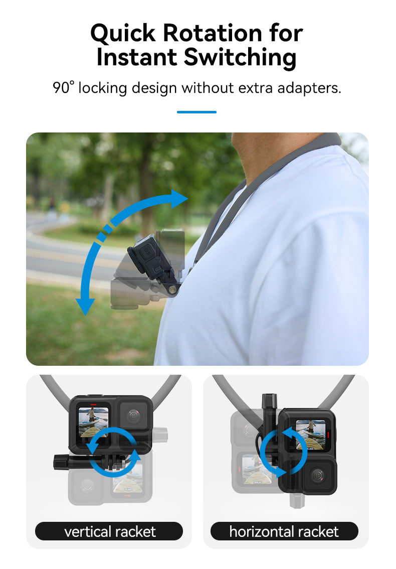 Soporte de cuello magnético 2 en 1 para cámaras de acción y smartphone 2.0 - TELESIN