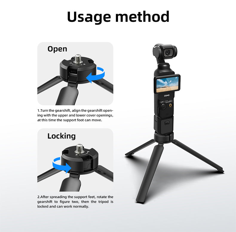 Trípode de Aluminio Telesin para Cámaras GoPro, DJI Osmo, Insta360
