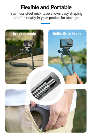 Soporte de cuello magnético 2 en 1 para cámaras de acción y smartphone 2.0 - TELESIN