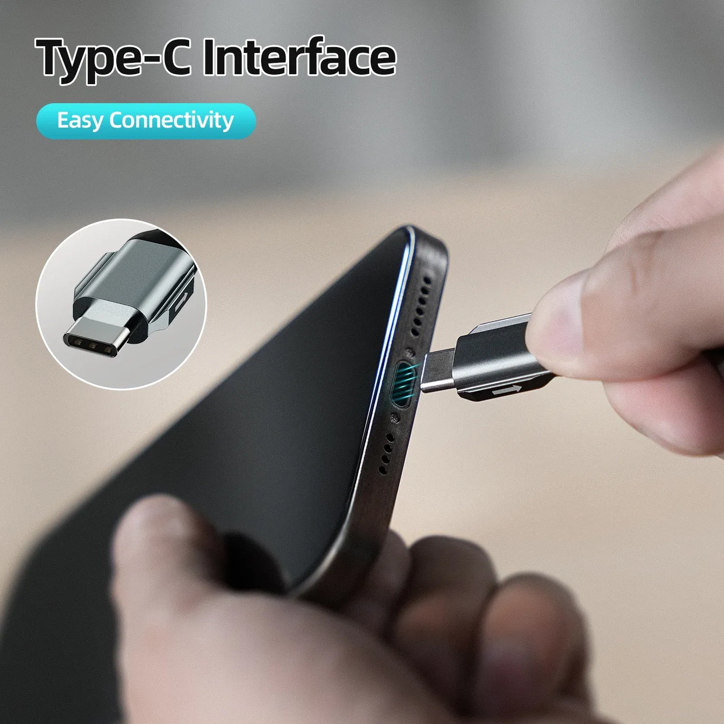 Lector 2-en-1 portátil para SD, TF y Nano SIM con función de almacenamiento interno.