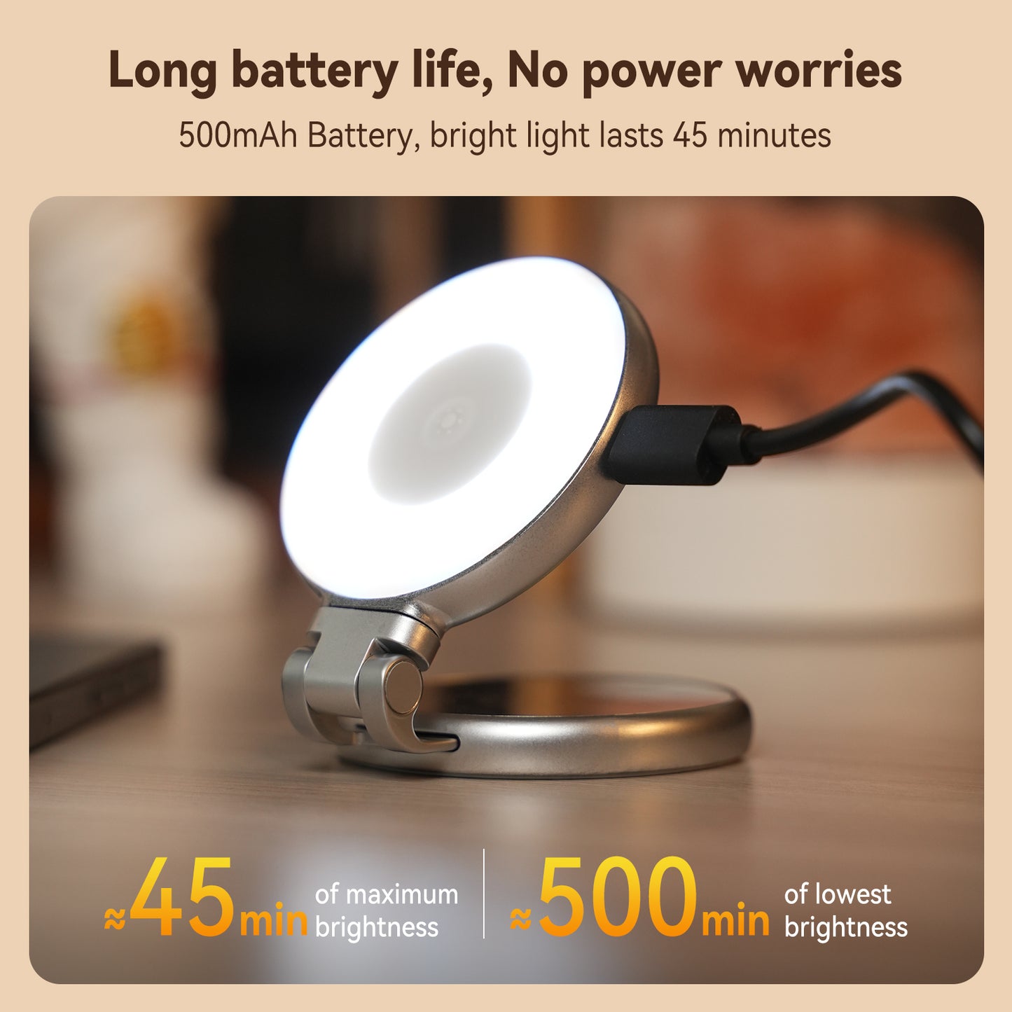 Luz Magnética Magsafe extensible para Smartphones con 3 niveles de brillo y temperatura de color - TELESIN
