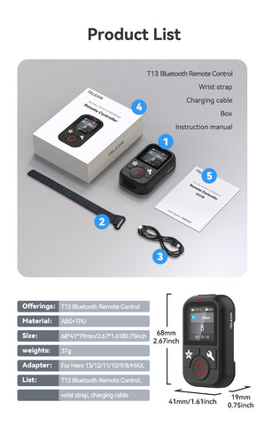 Control remoto Bluetooth para GoPro 13/12/11/10/9/8 y Max - TELESIN