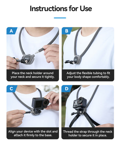 Soporte de cuello magnético 2 en 1 para cámaras de acción y smartphone 2.0 - TELESIN