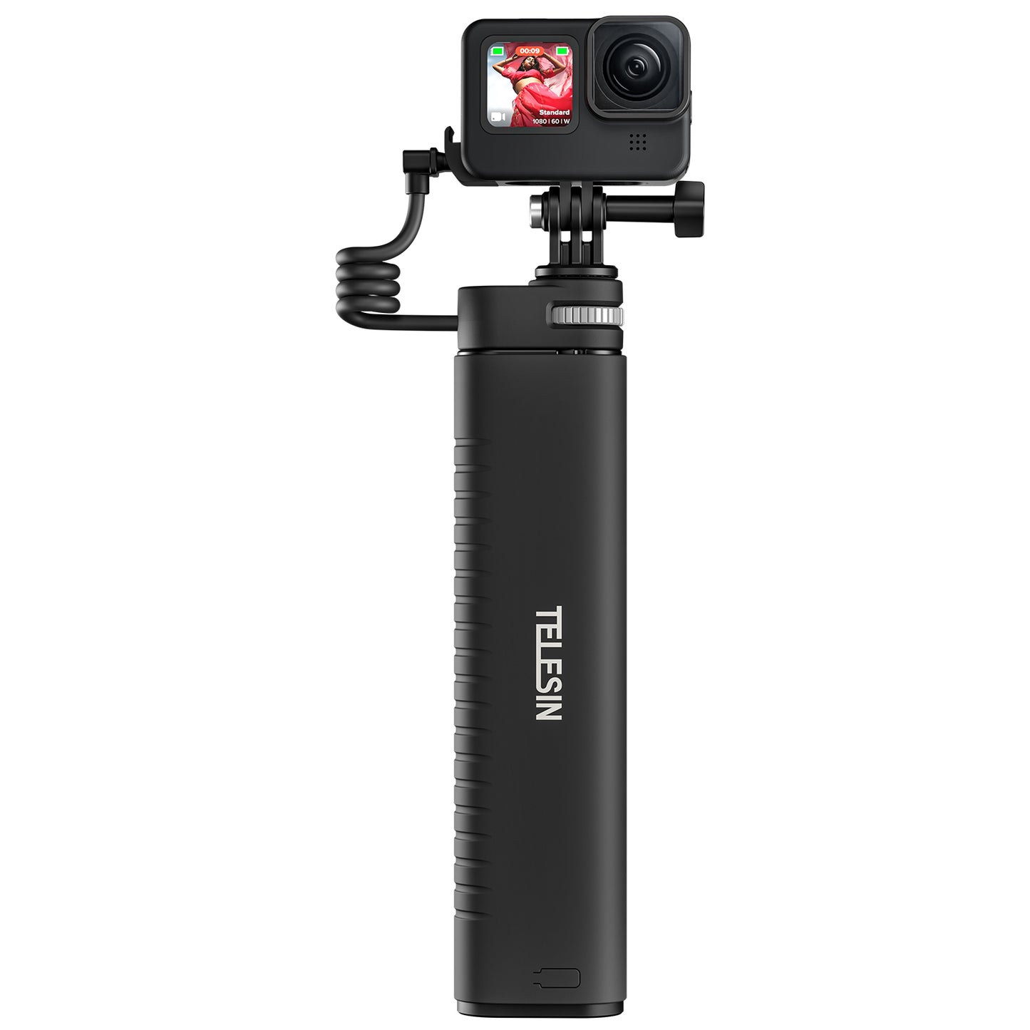 Selfie stick recargable 10.000 mAh para Cámaras de acción y Smartphone- TELESIN