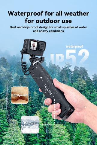 Selfie stick recargable 10.000 mAh para Cámaras de acción y Smartphone- TELESIN