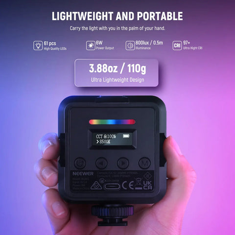 Luz de Video RGB Neewer RGB62 con Control por App