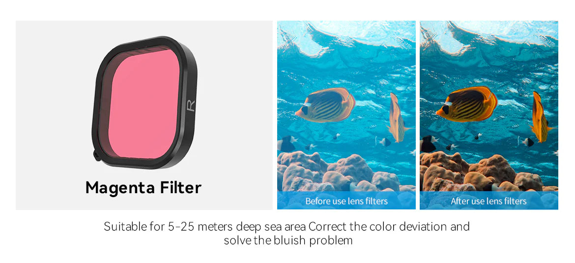 Carcasa impermeable + Filtros para GoPro Hero 9/10/11/12 – Telesin