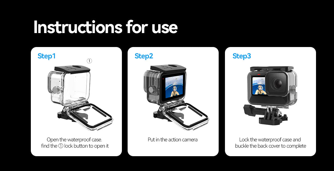 Carcasa impermeable + Filtros para GoPro Hero 9/10/11/12 – Telesin