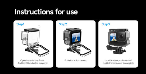 Carcasa impermeable + Filtros para GoPro Hero 9/10/11/12 – Telesin