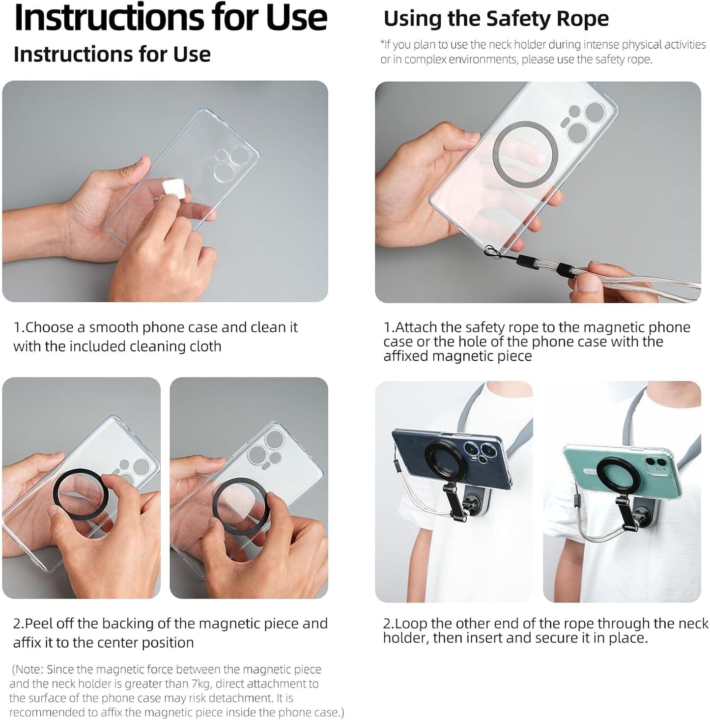Soporte magnetico de cuello para smartphone - TELESIN