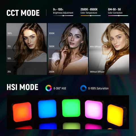 Luz de Video RGB Neewer RGB62 con Control por App