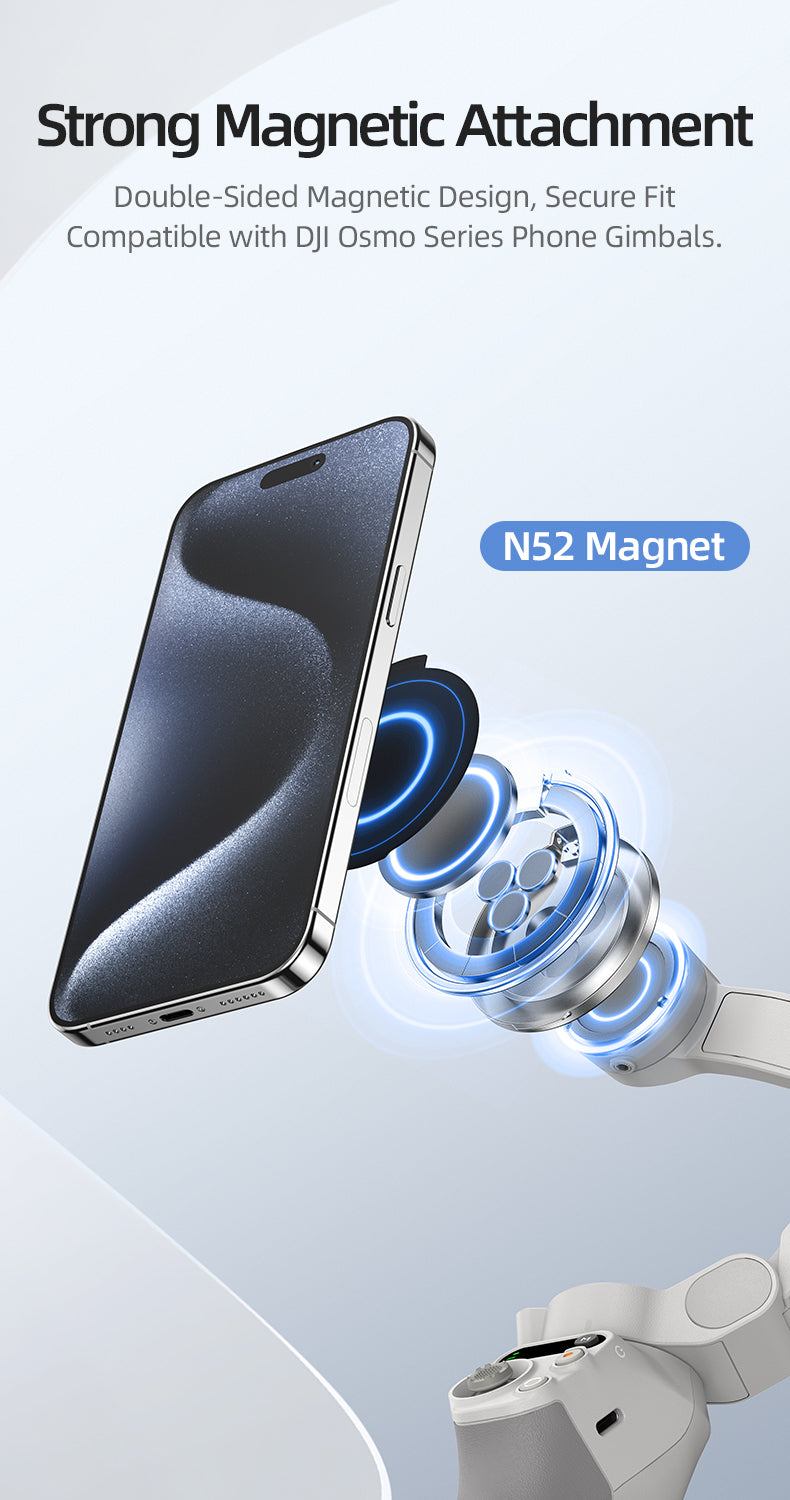 Soporte de Anillo Magnético Telesin para iPhone, Android y DJI Osmo