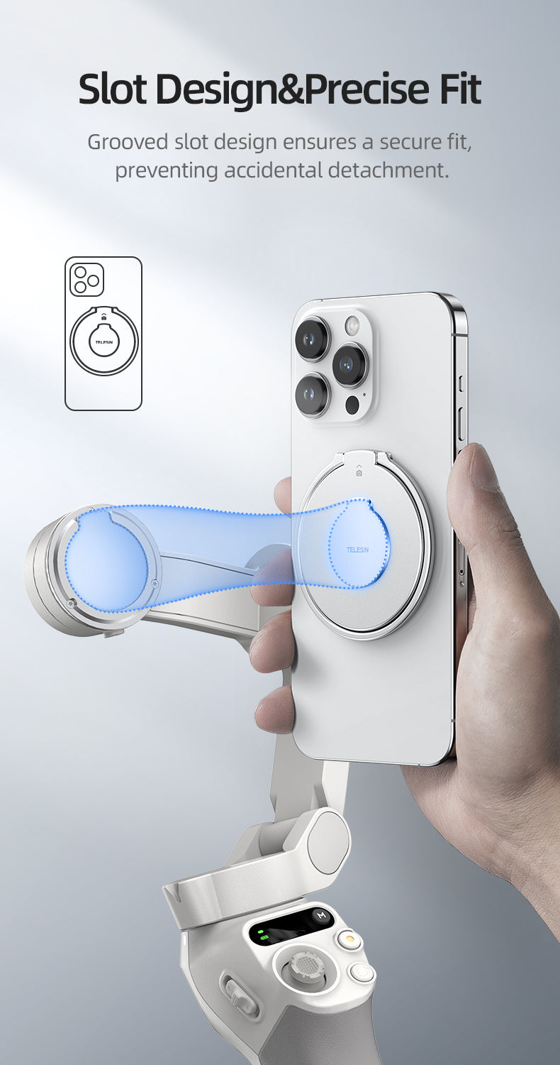Soporte de Anillo Magnético Telesin para iPhone, Android y DJI Osmo