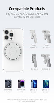 Soporte de Anillo Magnético Telesin para iPhone, Android y DJI Osmo