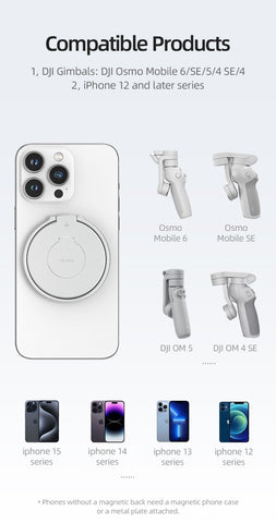 Soporte de Anillo Magnético Telesin para iPhone, Android y DJI Osmo