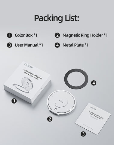 Soporte de Anillo Magnético Telesin para iPhone, Android y DJI Osmo